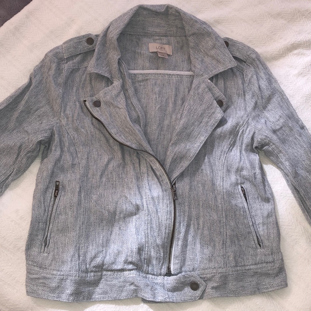 Loft linen cotton moto jacket